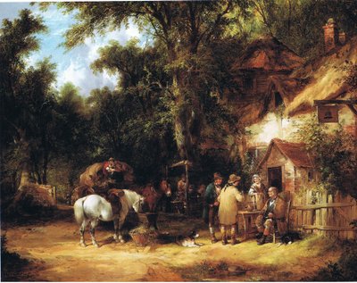 At the Bell Inn, Cadnam, New Forest by William Snr. Shayer